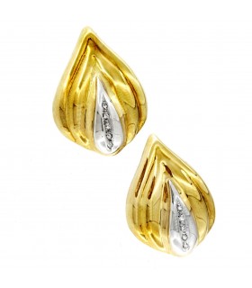 Orecchini in oro giallo 18kt  e diamanti 0,10ct. G VS2