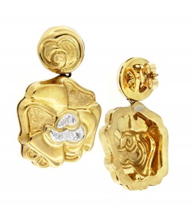 Orecchini in oro giallo 18 kt e diamanti 0,05ct. G VS2