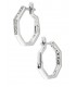 Orecchini ottagonali in oro bianco 18kt e diamanti 0,11ct. G VS2