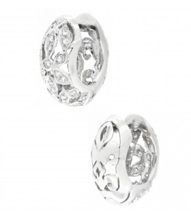 Orecchini a cerchio in oro bianco 18kt e diamanti 0,52ct.