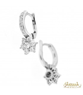 Orecchini fiore in oro bianco 18kt e diamanti 0,90ct. G VS2