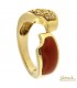 Anello in Corallo in oro giallo 18kt con diamanti ct.0,15