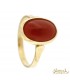 Anello con Corallo cabochon in oro giallo 18kt