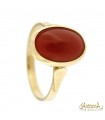 Anello con Corallo cabochon in oro giallo 18kt