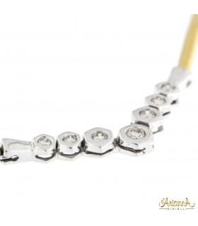 Collier Bicolore Semirigido con Diamanti 0,23ct. G VS2
