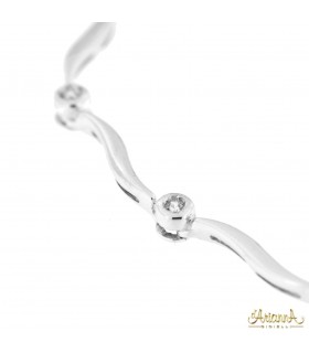 Collier a bande in oro bianco 18kt con Diamanti 0,17ct.