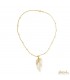 Collana in oro bianco 18kt con ciondolo Foglia di Madreperla