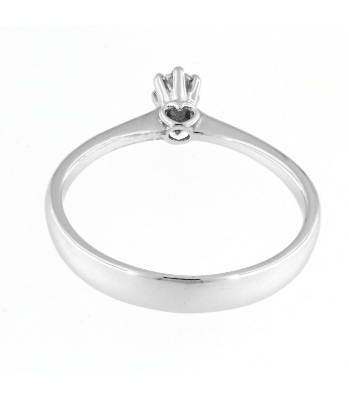 Anello Di Fidanzamento in oro bianco 18kt con diamante 0,10ct. colore F purezza VS1