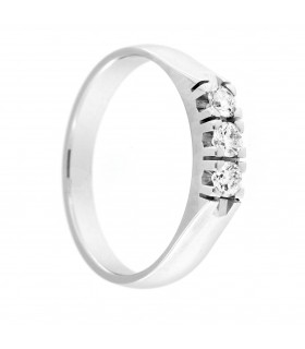 Anello Trilogy in oro bianco 18kt e diamanti 0,27ct. colore F purezza VS1