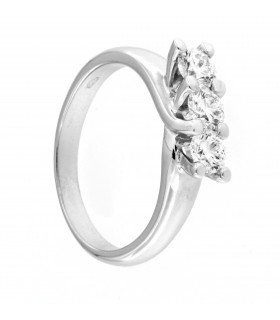 Anello Trilogy in oro bianco 18kt con diamanti 0,90ct. colore E purezza VS1