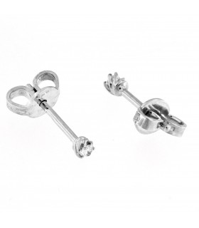 Orecchini Punto Luce in oro bianco 18kt con diamanti 0,10ct. colore F purezza VS1