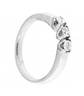 Anello Trilogy in oro bianco 18kt e diamanti 0,35ct. colore F purezza VS2