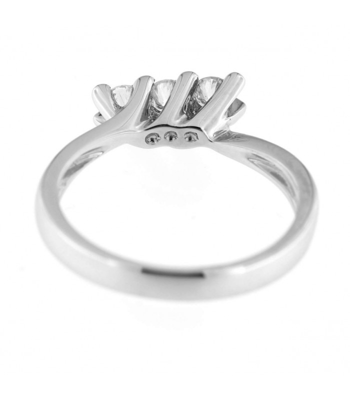 Anello Trilogy in oro bianco 18kt con diamanti 0,36ct. colore F purezza VS2