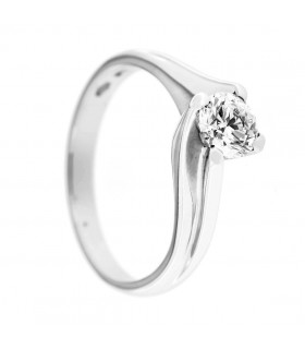 Anello di Fidanzamento in oro bianco 18kt con diamante 0,62ct. colore G purezza VS2