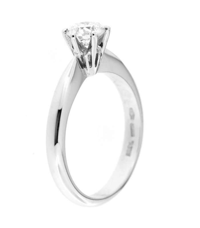 Anello di Fidanzamento in oro bianco 18kt con diamante 0,65ct colore G purezza VS2