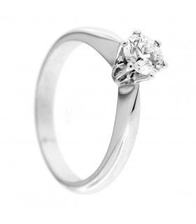 Anello di Fidanzamento in oro bianco 18kt con diamante 0,65ct colore G purezza VS2