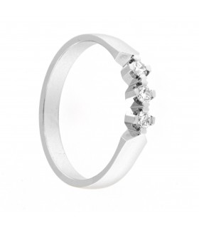 Anello Trilogy in oro bianco 18kt e diamanti 0,18ct. colore F purezza VS1