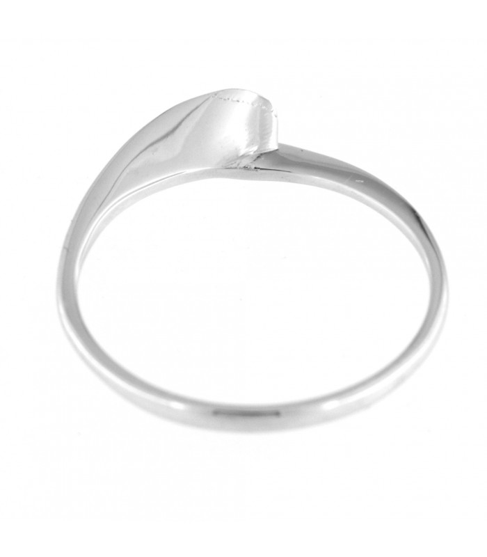 Anello Solitario in oro bianco 18kt con diamante 0,05ct colore F purezza VS2
