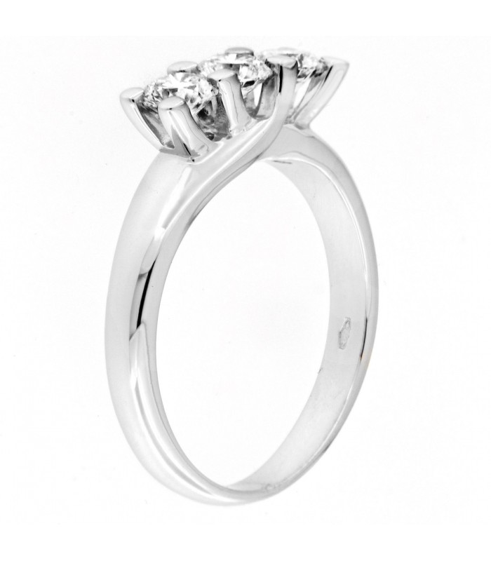Trilogy in oro bianco 18kt con diamanti di laboratorio 1,17ct. colore D purezza VVS1