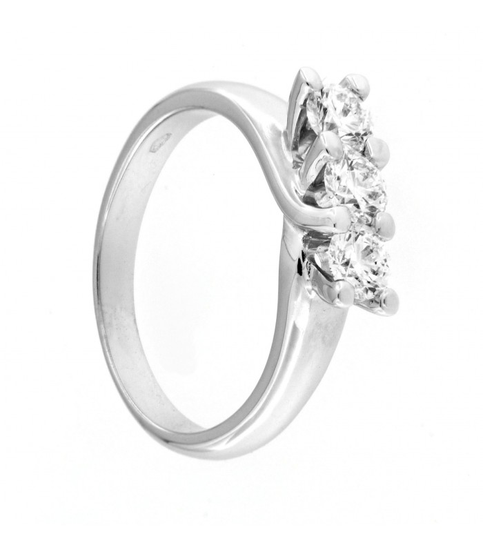 Trilogy in oro bianco 18kt con diamanti di laboratorio 1,17ct. colore D purezza VVS1